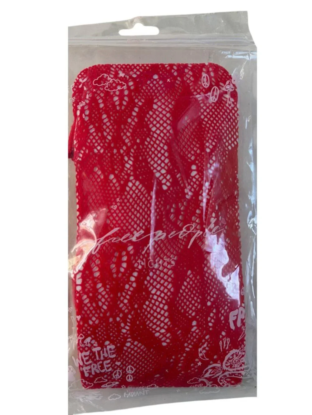 NWT Free People Limitless Lace Tights (Red) - Small / Medium